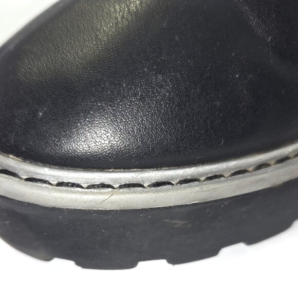 Wonder Nation Girl's Black Faux Leather Chelsea Studded Ankle Boots Sz 4 - Picture 4 of 4